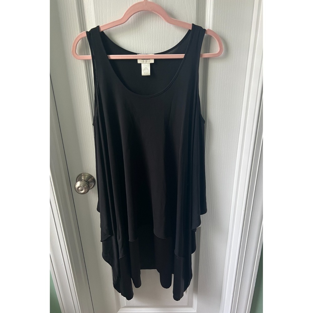Neiman Marcus Black Cold Shoulder Cape with Satin Trim Size L